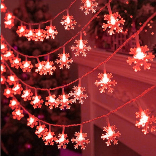 Guirlande lumineuse flocon de neige à piles, 20 LED