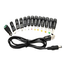 USB to 5.5x2.1mm Power Cable with 13 Adapters