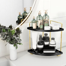 Badkamer hoekorganizer van hout, minimalistisch, 1 stuk