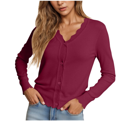 Women's Cardigan Sweater Fall Lightweight Open-Front 1