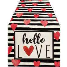 Tischläufer zum Valentinstag, Liebesstreifen-Design, 1-teilig