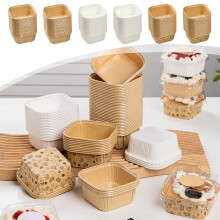 Mini Square Baking Cups Paper 50 Pcs