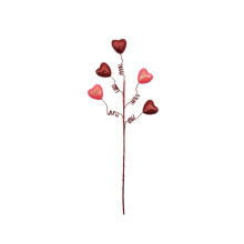 Décorations en forme de cœur pour la Saint-Valentin, branches de baies pailletées, 40 cm (15,74 po)