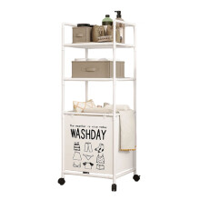 Uitbreidbare wasmand met wielen en opvouwbaar metalen frame