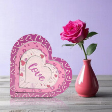 Decoração de mesa em formato de coração rosa (1 peça)