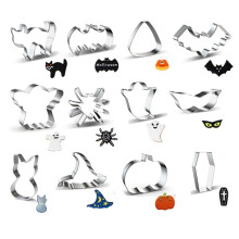 Vykrajovačky na halloweenske sušienky, strieborné, 12 kusov