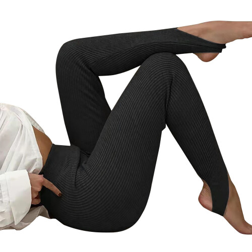 Damen-Yoga-Leggings, einfarbig, schmal geschnitten 1