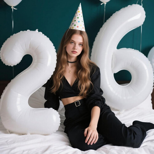 Bílý fóliový balónek s číslem '2' 40 palců 2