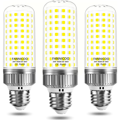 Ampoule E26 type maïs 25 W 6500 K 2500 lm non dimmable, lot de 3