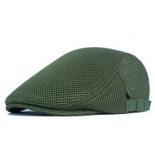 Gorra plana de malla transpirable para hombre, color verde, talla única.