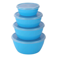 Bols mélangeurs en plastique avec couvercles, lot de 4 empilables et hermétiques