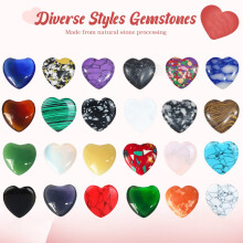 Heart Crystal Gift Set Polished Gemstones 24 pcs