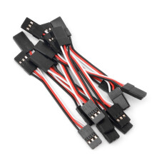 Servo-Verlängerungskabel Futaba JR Stecker-Stecker 10 cm 10 Stück