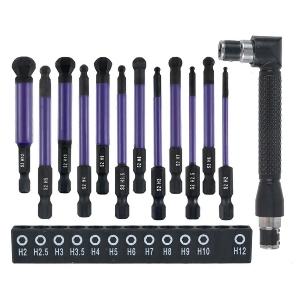 Impact Ball Head Allen Wrench Set 12 Pcs 1/4 Inch Hex Shank 900223146823