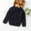 Knit Sweater Solid Navy Crewneck Long Sleeve for 7-8 Years 2