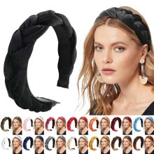Velvet Headbands for Women Braided Headbands for Women Velvet Hair Hoop Elastic Criss Cross Hair Bands,Orange,One Size