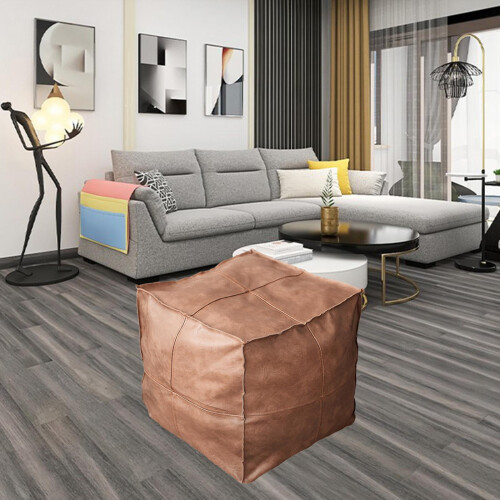 PU leather pouf cover bohemian 1 piece 2