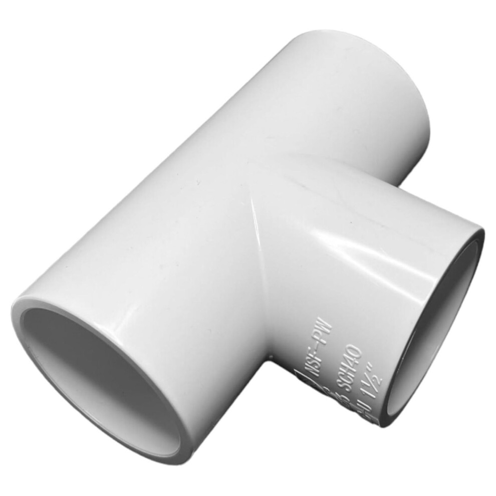 Pvc Sch 40 Straight Tee Fitting 1.5 Inch 10-Pack 900223158246