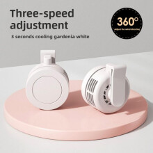 Mini Clip-on Neck Fan, Girl's Fan, Electric Air Cooling Fan, 900mAh Battery, 3 Speeds - White