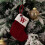 Rode gebreide kerstsok met monogram, 18 cm 2