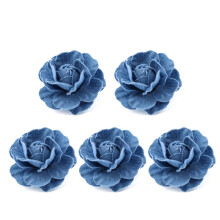 Denim flowers for DIY clothing and jewelry making 5 pcs