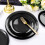Platos desechables de plástico negro, 100 unidades 5