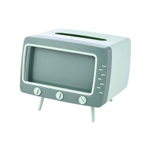 Boîte à mouchoirs avec support pour téléphone verte