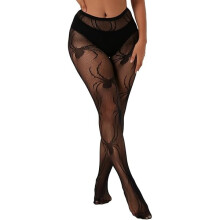 Black spider pattern fishnet tights women high waist 1 pair