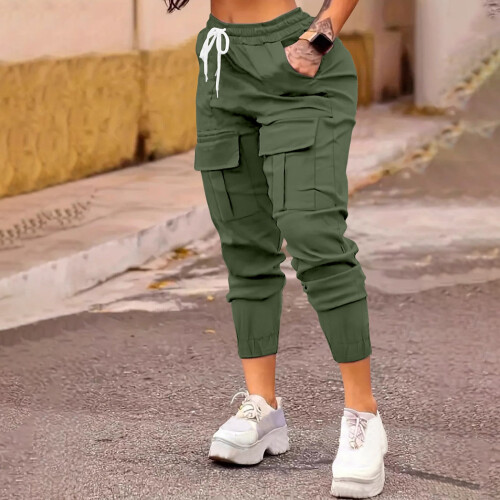 Dam Skinny Cargobyxor med elastiska ankelmuddar S-2XL 2