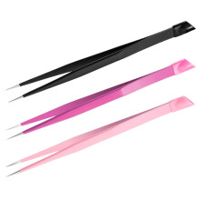 Pinces à épiler à pointe fine, couleurs assorties, lot de 3