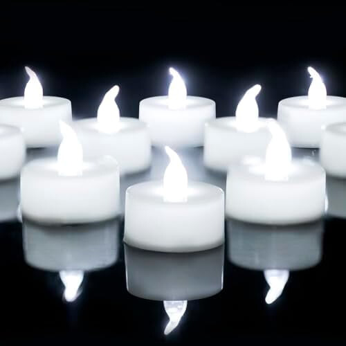 LED-theelichtjes, koel wit, 6 uur timer, batterijset van 24