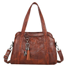 Women's Leather Tote Bag Large Capacity Shoulder Bag 11.8"L x 7.8"H 3 Compartments + Zipper Pockets Strap 23.6-47.2" Gift for Women,Mom,Teachers
