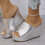 Willtoo dame PU-platformkileformede sandaler med bred rem 2