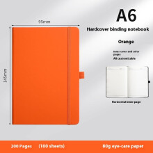 Linjeret indbundet notesbog A6, orange