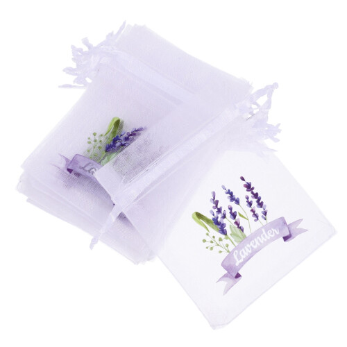 Lavender Sachet Bags Purple Mesh Drawstring 20 Pcs