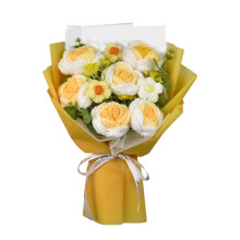 Heklet blomsterbukett – Håndstrikkede kunstige roser,
