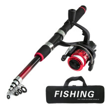 Kids' beginner fishing set with telescopic rod, reel,
