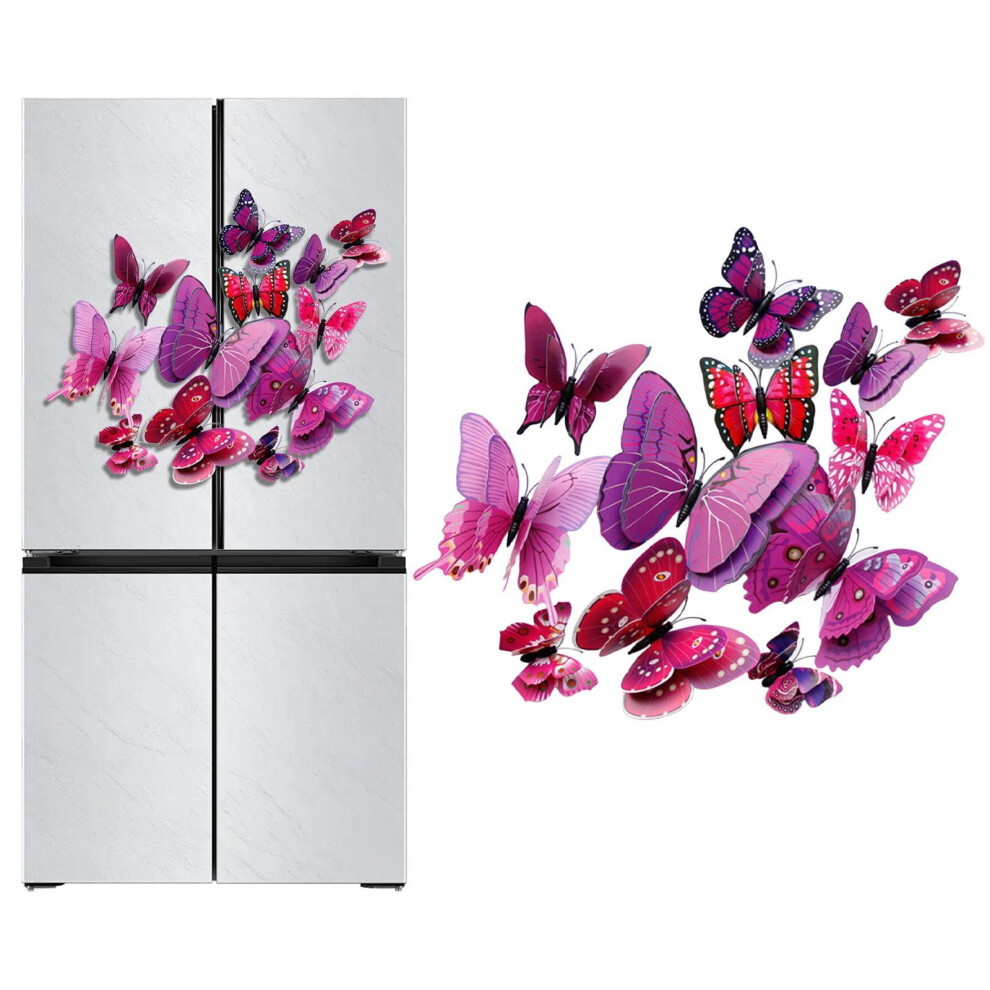 3D Butterfly Wall Stickers Plastic 12Pcs 962125974584