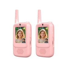 Walkie-talkies infantis (pacote com 2) com câmera HD e modificador de voz.