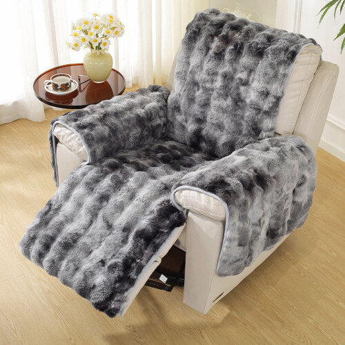 Christmas Gradient Recliner Sofa Cover Gray 1