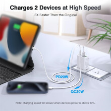 USB-C Charger Cube 20W 4-Port PD QC Fast Charging Adapter