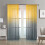 Sheer Curtains Yellow and Light Gray 100 Inch 1 Panel 1