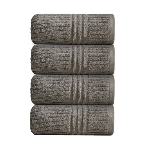 Bath Towel Set Cotton Soft Absorbent 4 Pack Grey 1
