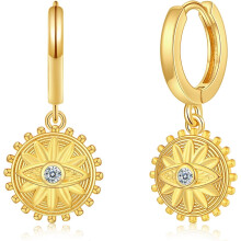 Huggie Earrings for Women 14K Gold Plated Beach Theme