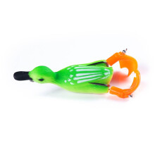 2Pcs Duck Lure with Double Propeller Fishing Silicone Soft Frog 8.5cm 11.2g Artificial 3D Eyes Topwater Bait