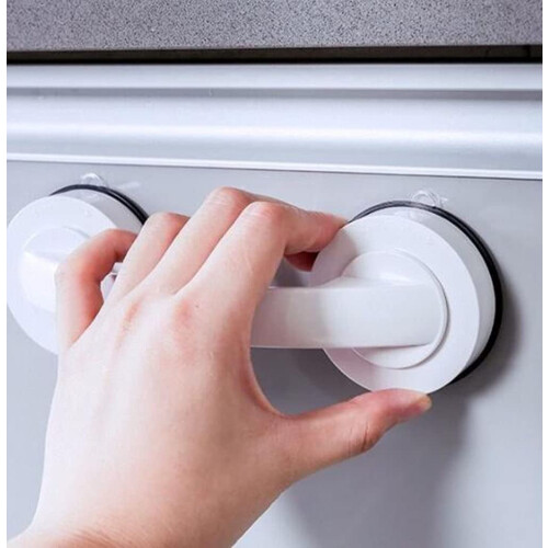 Sugkoppsdörrhandtag för glasspegel Vit stor 2