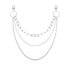 Women's dual-layer silver pants chain 1 piece