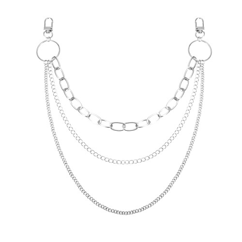 Women's dual-layer silver pants chain 1 piece