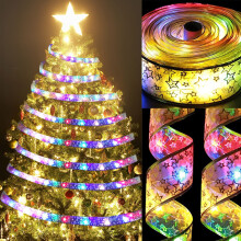 Gull julebåndlyslist 16,4 fot 50 LED-batterier