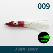 Jupes de pêche lumineuses en forme de pieuvre et de calamar, 5 cm et 9 cm, lot de 2